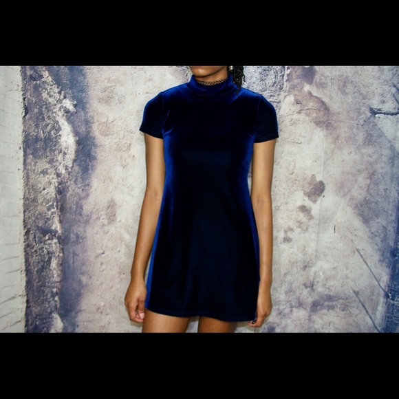 Vintage new moves blue velvet dress XS - Picture 4 of 5